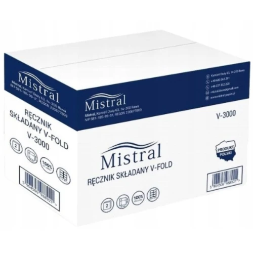 ęcznik ZZ Mistral | 20x150 listków | Biel 100% | 2-warstwy