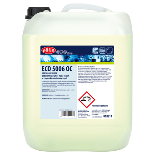 Eilfix ECO 5006 OC 20L (24kg) – Profesjonalny bezchlorowy płyn zasadowy do zmywarek gastronomicznych