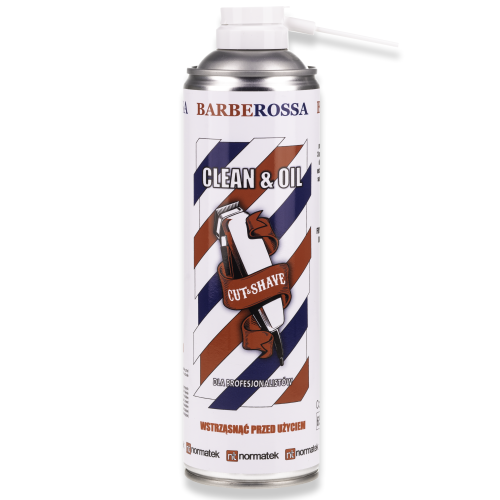 BARBEROSSA CLEAN & OIL 500ml - Spray do czyszczenia i konserwacji maszynek