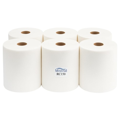 Ręcznik w roli Mistral | 6x150m | Biel 100% | 2-warstwy | RC150