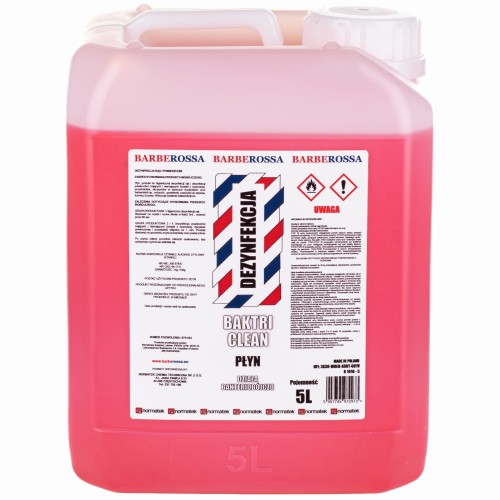 BARBEROSSA BAKTRI CLEAN 5L – Płyn do dezynfekcji narzędzi fryzjerskich i barberskich
