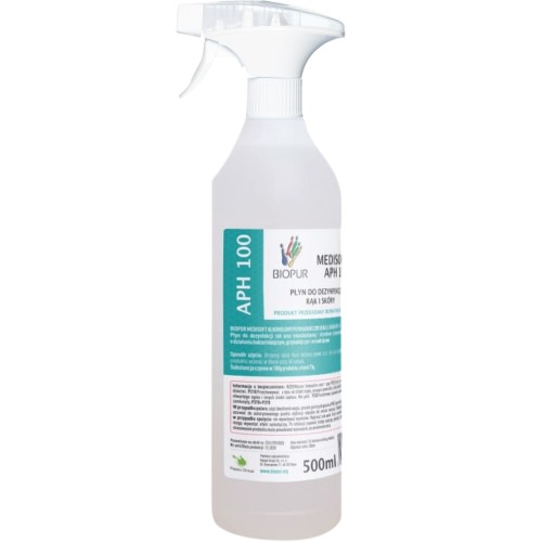 Biopur APH100 Alkoholowy płyn do dezynfekcji rąk i powierzchni 500ml