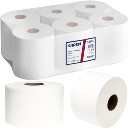 Papier toaletowy Karen | 12x147m | Biel 100% | 2-warstwy | 52895