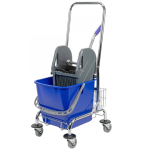 Wózek do sprzątania na ramie z prasą CleanPRO 1x25L + koszyk