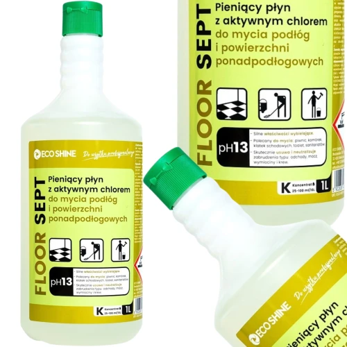 Eco Shine FLOOR SEPT 1l - Chlorowy płyn do mycia i sanityzacji podłóg