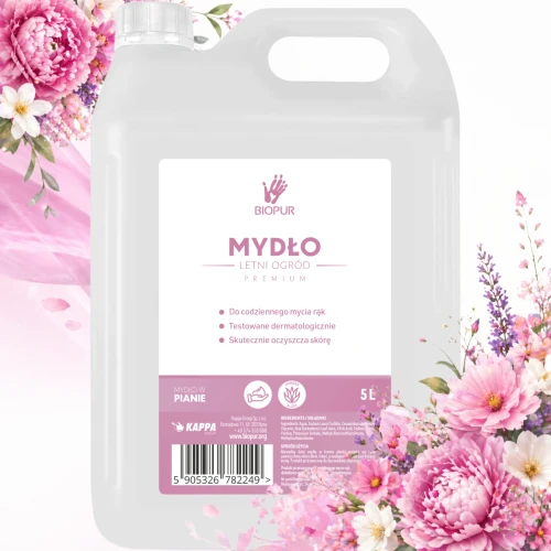 Biopur Mydło w pianie 5L - Letni Ogród antybakteryjne mydło do dozowników