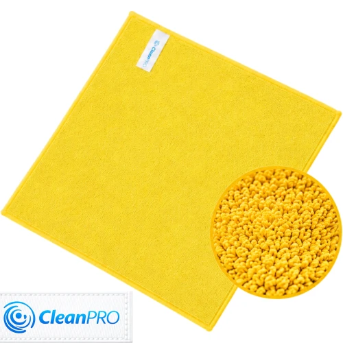 Ścierka z mikrofibry 32cm x 32 cm - ŻÓŁTA 320g/m2 CleanPRO Ultra Soft Premium do Kuchni i Powierzchni Użytkowych