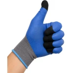 Rękawice ochronne Blue Protect rozmiar 8 (M) – antypoślizgowe powlekane rękawice robocze