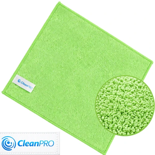 Ścierka z mikrofibry 30 x 30 cm - ZIELONA 220g/m² CleanPRO do Mebli i Biur