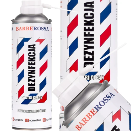 BARBEROSSA BAKTRI CLEAN 400ml – Spray do dezynfekcji narzędzi fryzjerskich i barberskich