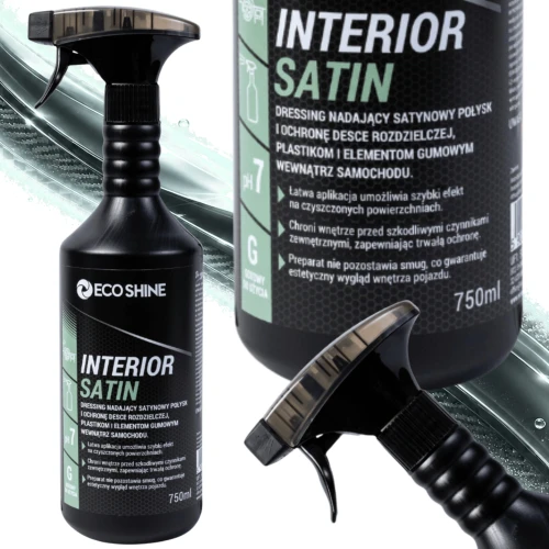 Eco Shine INTERIOR SATIN 750 ml – Dressing do Kokpitu i Plastików Wewnętrznych z Satynowym Wykończeniem