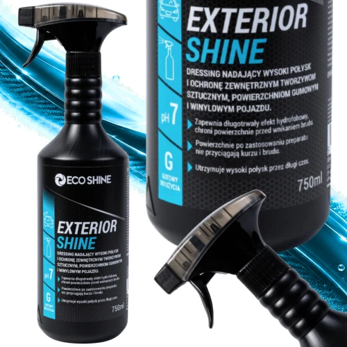 Eco Shine EXTERIOR SHINE 750 ml – Dressing do Plastików, Opon i Gumy z Efektem Wysokiego Połysku