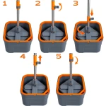 Mop obrotowy HYDRO płaski z mikrofibry separacja wody SIMPLE CLEAN