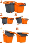 Mop obrotowy dwukomorowy DUO okrągły z mikrofibry SIMPLE CLEAN