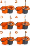 Mop obrotowy dwukomorowy DUO okrągły z mikrofibry SIMPLE CLEAN