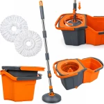 Mop obrotowy dwukomorowy DUO okrągły z mikrofibry SIMPLE CLEAN