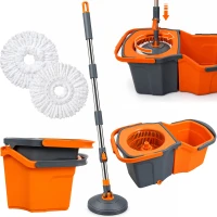 Mop obrotowy dwukomorowy DUO okrągły z mikrofibry SIMPLE CLEAN