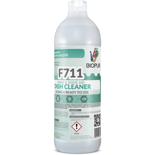 F711 Płyn do zmywarki 2w1 do płukania i nabłyszczania naczyń 1L